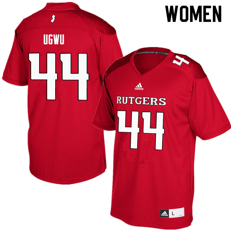 Women #44 Brian Ugwu Rutgers Scarlet Knights College Football Jerseys Sale-Red - Click Image to Close